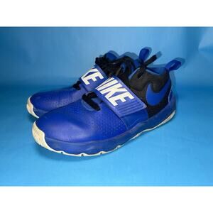 Nike Team Hustle D8 GS Blue Black White 881941-405 Youth 6Y Basketball Shoes